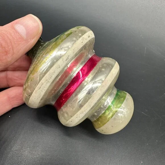 Vintage Shiny Brite Christmas Ornaments Mid Century Set Of 4 USA Indent Tornado - Picture 10 of 13